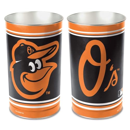 Wincraft MLB 2859613 Baltimore Orioles Tapered Wastebasket, 15" H