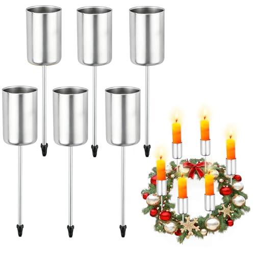 Kerzenhalter Stumpenkerzen, 6 Stück Kerzenhalter Adventskranz, Ø 2.5cm...