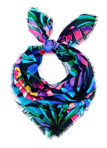 Desigual Accessories Fabric Squared Foulard Fou_Corrective 5000 Navy, Bleu, Taille Unique Femme