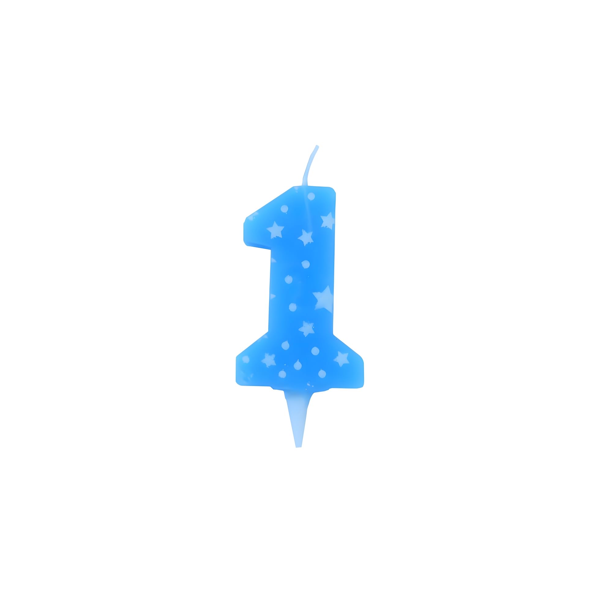 Juzfun Birthday Candles Number 1 for Cake Decoration Topper First Anniversary Party Celebration Star Blue Colour Size : 4.3 x 6.3 CM