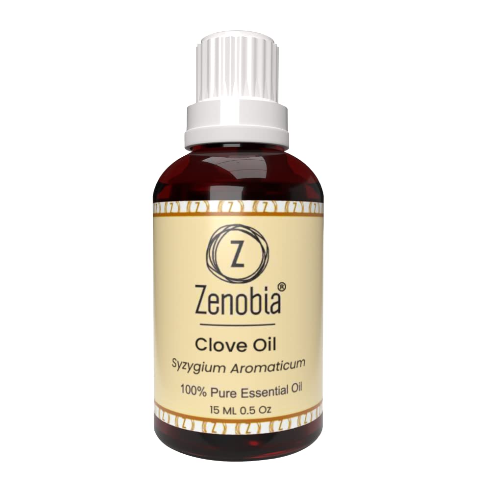 Zenobia Clove oil Essential Oil- Syzygium Aromaticum - 100% Pure, Natural & Premium Therapeutic Grade Oil for Strengthened & Shiny Hair, Beard, Face, Dry Skin Care, Body Moisturizer-15ml