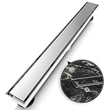 WEBANG Drenaje de ducha lineal rectangular de 24 pulgadas con accesorios, cepillado