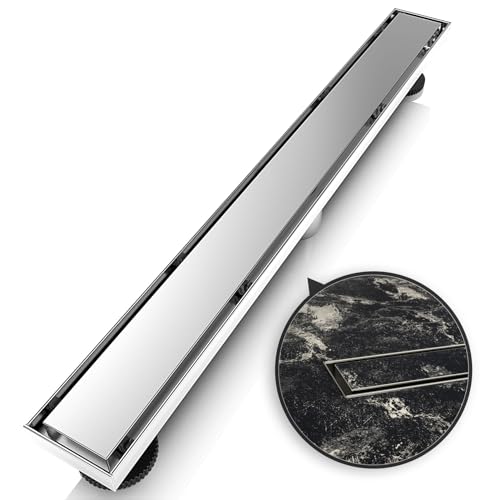 WEBANG 24 Inch Linear Shower Drain Rectangular Floor Drain with Accessories Reversible 2-in-1 Cover...