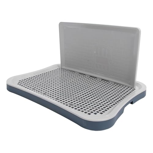 Tnfeeon Dog Toilet Tray Chew Plastic Mesh Design for Small Medium Pets, Wall Mounted, Easy Cleaning, Fits All Breeds (Navy Blue)