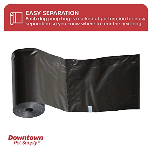 Downtown Pet Supply 220 Count Dog Poop Bags Refills With Leash Clip And Bone Bag Dispenser, Black - Dog Waste Bags Unscented And Leak-Proof With Dog Poop Bag Dispenser - 12.5 X 8.5” #TOP4