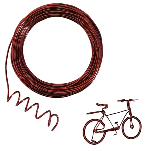Chudeng 50 Feet Red Aluminum Craft Wire, 18 Gauge 1mm Thickness Sculpting Wire, Armature Wire for Sculpting, Bendable Metal Craft Wire for Making Dolls Skeleton DIY Crafts