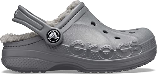 Crocs Kids' Baya Lined Clog | Kids' Slippers, Charcoal/Charcoal, 7 Toddler #TOP4