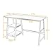Trestle Desk with 2 Shelves, Soges 47 inches Reversible Storage Desk, Home Office Computer Desk Workstation, Wooden School Desks for Teachers Students, Middle Shelf Removable for CPU Storage