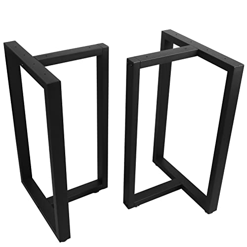 Metal Table Legs Desk Legs, Heavy Duty Square Tube Iron Desk Legs, DIY Furniture Legs for Dining Table, Coffee Table, Computer Desk, Workbench, Meeting Room Table, 28”H x 17.7”W, Set of 2, Black (T) by Topsair - Used condition - Image 6