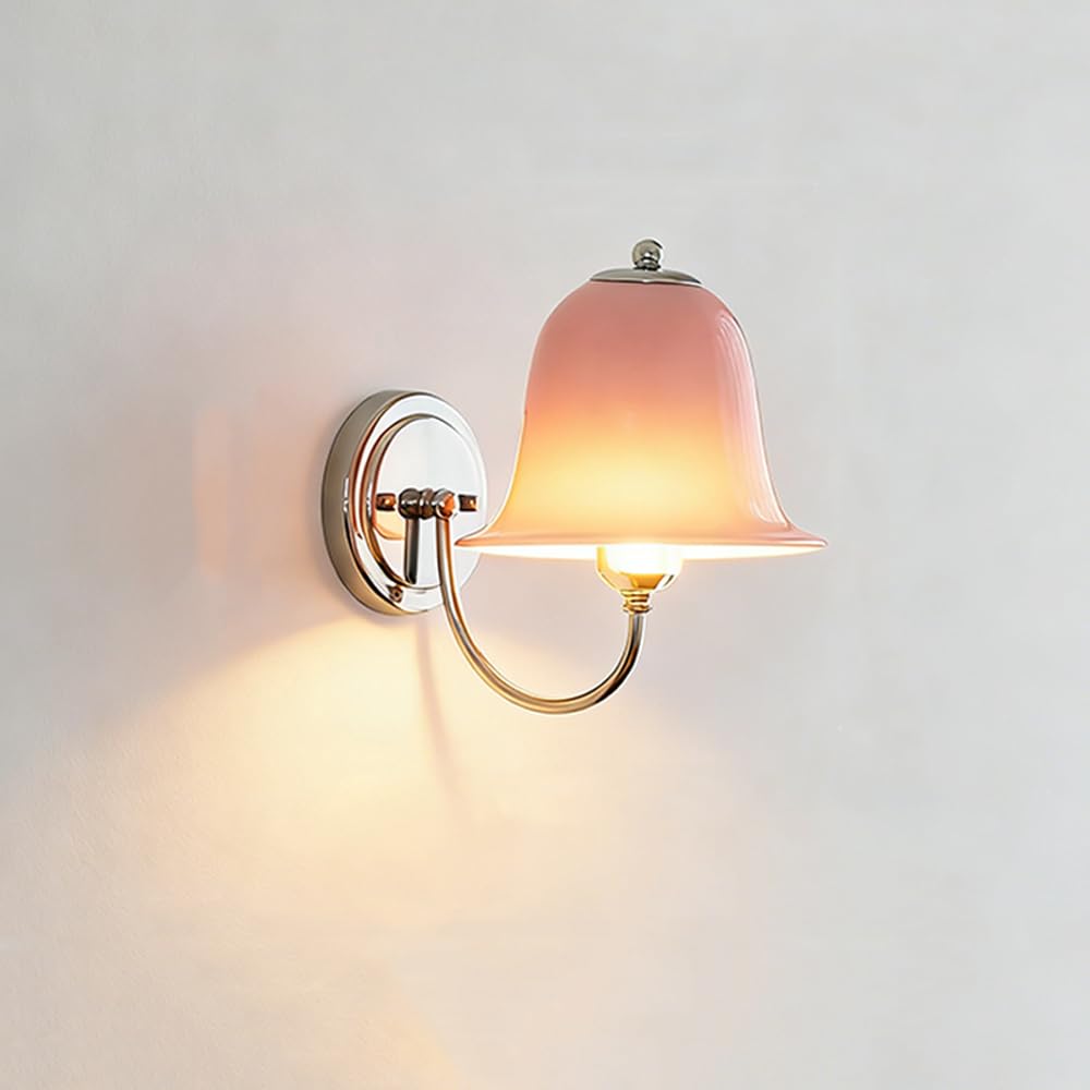 Iluminación de pared moderna para interiores y lámpara de baño rosa