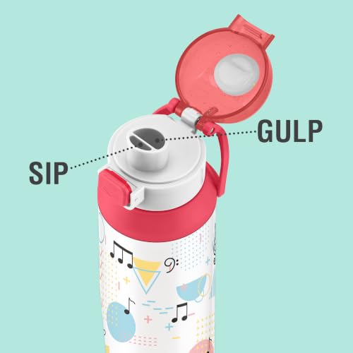 Image of Milton Steel Helio 900 Thermoware Water Bottle 600 ml with One Touch Safety Lock & Twin Lid Sip or Gulp, Long Hours Hot & Cold, Leak Proof, ISI Certified, PU Insulated, for Kids, School, Light Pink