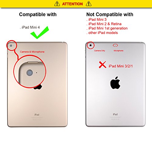 Thankscase Case For Ipad Mini 4, Rotating Case Cover For Ipad Mini 4 With Wallet And Pocket With Hand Strap With Auto Sleep/Wake Function For Ipad Mini 4 (Rose Gold 2) #TOP1