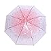 TOPINCN Transparent Clear Folding Rain Umbrellas, Compact Travel Umbrella Windproof Fashionable Manual Open Foldable (Pinkish)