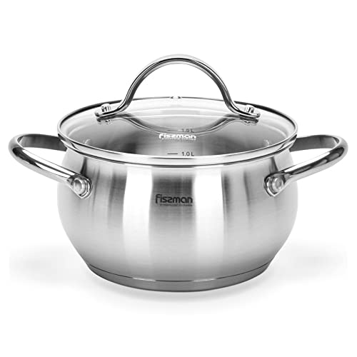 FISSMANMARTINEZ StockPot 16x9cm/1.8L with Glass Lid Stainless Steel