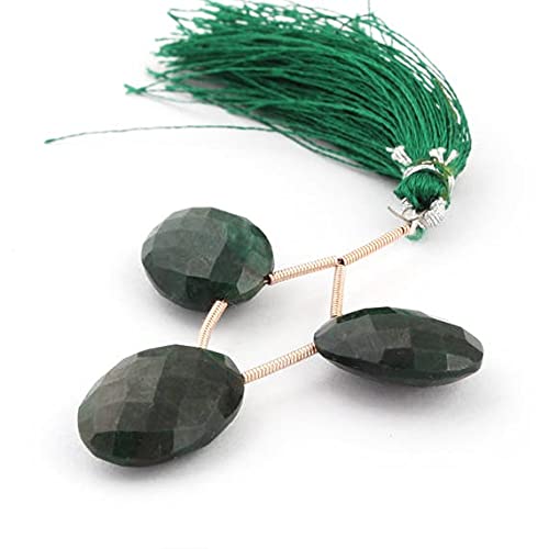 Émeraude rare en perles ovales facettées 18mm LKBEADS, gemmes d'exception pour joaillerie