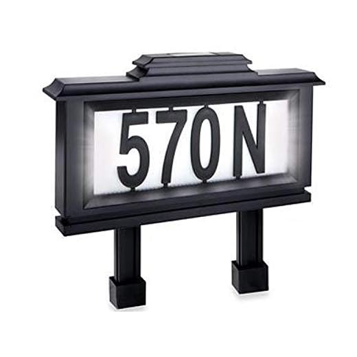 Black Series 52 Piece Solar-Powered Lighted Address Plaque / Stake