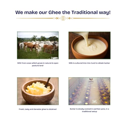 Image of Vaideek Pure Cow Ghee Cultured Desi Ghee (5 litre)| Bilona Cow Ghee Two Way Churned | Made in Earthen Pots | Lab Certified | 5 litre