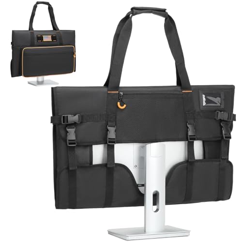 XINTREY Monitor Carrying Case for 27" LCD Screen Padded Travel Monitor Carrying Bag Compatible with iMac Desktop Computer Dust Cover Bag (Black)