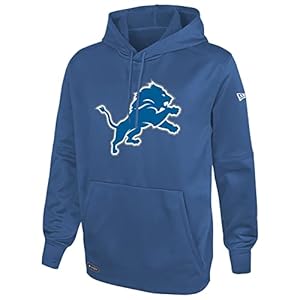 New Era NFL Football Men’s Stadium Logo Pullover Performance Hoodie, Detroit Lions, Small