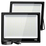 XXBSAZ 200W LED Flood Light Outdoor 20000LM Super Bright IP66 Waterproof Commercial Stadium Lights, 6500K Daylight White Plug in Work Lights for Parking Lot Warehouse Sports Tennis Courts (200 Watts