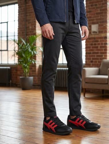 Image of Unistar Sports Shoes for Men | Non-Slippery Black & Red Shoes | Comfortable & Water Resistant | Outdoor, Casual, Jungle, Sports, Running, Hiking, Trekking | Size - 6
