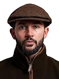 Matière : laine mélangée JACK PYKE Newsboy Casquette plate en tweed marron, marron, 7