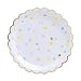 Fire and Creme Hearts Large Foiled Scalloped Party Paper Plates Gold and Pastel Colors 9 x 9" - Pack of 8
