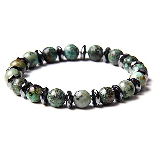Bracelet de perles pour hommes et femmes en onyx noir naturel de 13 à 19cm