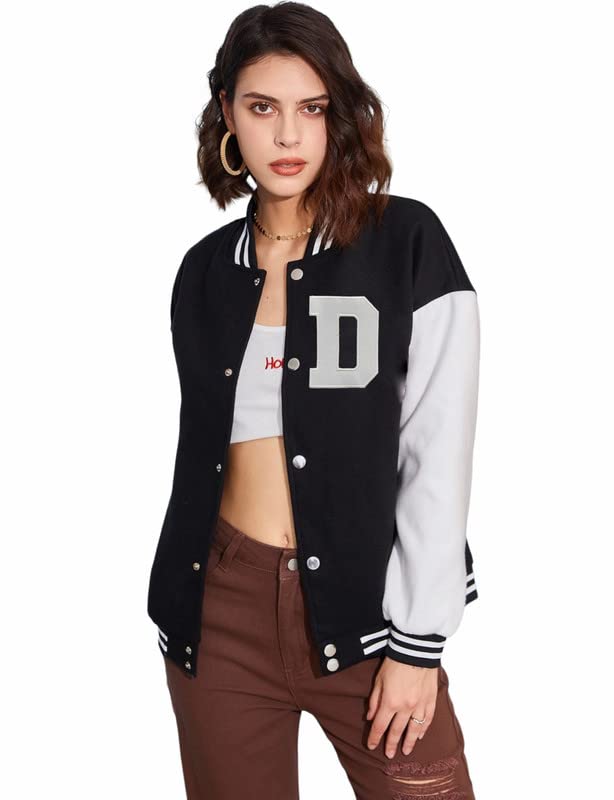 be savage Button up Black Versity Jacket for Woman-picture-50