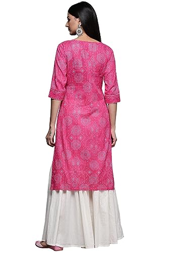 Image of Ayukta Women Cotton Printed Straight Kurta