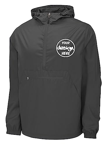 INK STITCH Men Jst66 Custom Personalized Embroidery Logo Texts Packable Anorak Pullover2