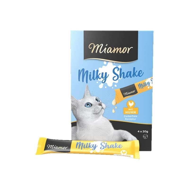 Miamor Milky Shake con Pollo, Aperitivo para Gatos, 4 x 20 g, Crema para Gatos