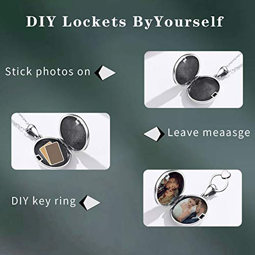Compass Locket Necklace, Graduation Gift Locket Necklace That Holds Pictures Pendant 925 Sterling Silver Vintage Photo Locket Jewelry Gifts For Women Men Graduation Birthday #TOP3