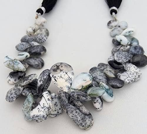 Perles opale dendritique LKBEADS pour éviter les bijoux banals avec des pierres poires uniques