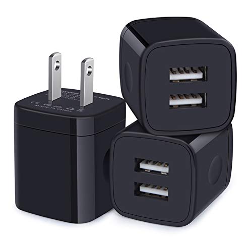 USB Wall Charger, Charger Block, 3 Pack 2.4A Dual Port Charging Block Charger Cube Power Adapter Charger for iPhone 13 12 11 Pro Max XS XR X SE 8 7 6,iPad, Samsung Galaxy S22 S21, Google Pixel, Moto