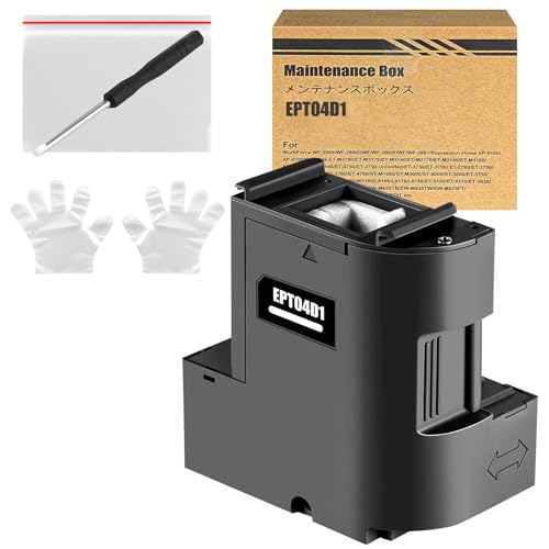 T04D1 / T04D100 Caja de Mantenimiento de Tinta Compatible para Epson ET-4850 ET-4856 ET-5150 ET-5170 ET-15000 ET-M1170 ET-M1180 ET-M2170 ET-M3170 Impresora Caja de Mantenimiento C13T04D100, 1 Pack