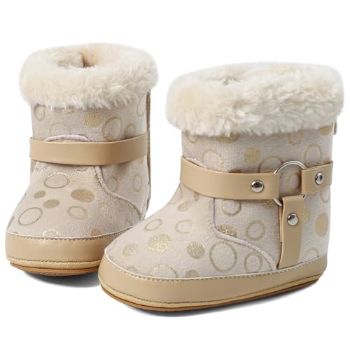 MK MATT KEELY Baby Booties Newborn First Walkers Soft Sole Crib Shoes Warm Cozy Non-Slip Booties for Infant Toddler Girls Boys2