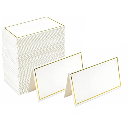 50 Piezas Tarjetas de Mesa, Tarjetas de Lugar con Borde de Lámina de Oro,Tarjetas de Nombre de Mesa, Tarjeta de Mesa para Banquetes, Fiestas, Decoración de Bodas