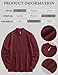 COOFANDY Quarter Zip Pullover Men Business Long Sleeve Casual Pullovers Sweaters Knitted Textured Mock Neck Polo Sweaters Fall Clothes 2025 Red