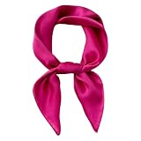 jerbro Damen Chiffon Seidentuch Schals Seidenschal Bandana Halstuch Kopftuch Geschenk Frauen Mädchen Halloween Karneval Kostüm Zubehör 60 * 60 cm (Dunkelrosa, 70 * 70cm)