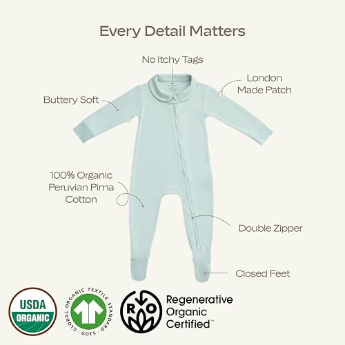 MON CHOU Organic Cotton Baby Pajamas - Ultra Soft Baby Footie Pajamas - 100% Pima Cotton PJ’s - Luxury Newborn Sleepers2