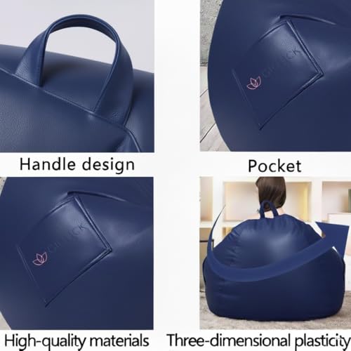Image of KAM'S LIEU Filled Bean Bag with Footstool N Cushion | Luxury Leatherette Bean Bag Chair for Adults, Kids | Comfortable, Durable, Stylish for Living Room, Bedroom, Gaming, Home Decor (Royal Blue, 4XL)