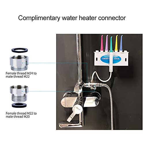Wasser-Zahnseide für den Familiengebrauch, 5 Farbstrahlspitzen für Wasserhahn und Dusche, Munddusche, nicht elektrischer Sicherheitswasserdruck, Mundpflege, Zahnreinigung, energiesparend und – Bild 4