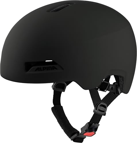 Alpina HAARLEM - Robuster, sicherer und individuell anpassbarer & Leichter Urban Fahrradhelm für Erwachsene - Black matt - 57-62 cm – Ansicht 1