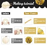 NICROLANDEE Black Gold Party Decorations,12PCS Paper Lantern Tissue Pom Poms Black and Gold Hanging Backdrop Decor for 2026 Graduation New Year Birthday Christmas Party Supplies - Image 3