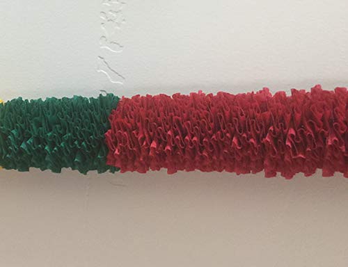 Hand Made Crepe Paper Garland - Maroon and DarkGreen