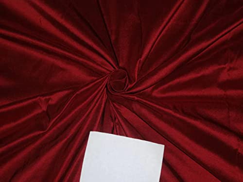 Tissu dupion 100% pure soie bordeaux - Largeur 137,2 cm au mètre