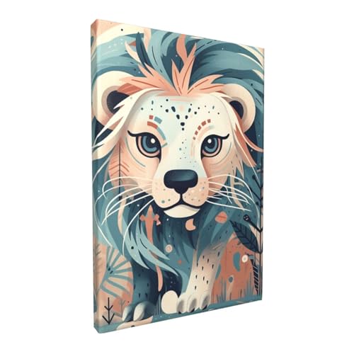 Toile murale abstraite lion décoration affiche suspendre tableau salon moderne RLDOBOFE