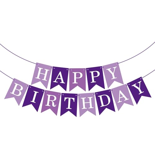 Image of Happy Birthday Banner Birthday Party Supplies (Purple)