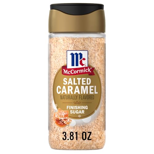 McCormick Finishing Sugar, Salted Caramel, Rich, Creamy Caramel with A Touch of Salt, Add to Warm Beverages, Sprinkle on Treats & Snacks, No Colors from Artificial Sources, 3.81 oz